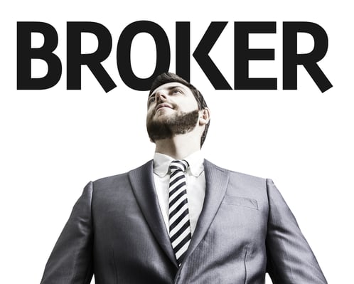 Business man with the text Broker in a concept image
