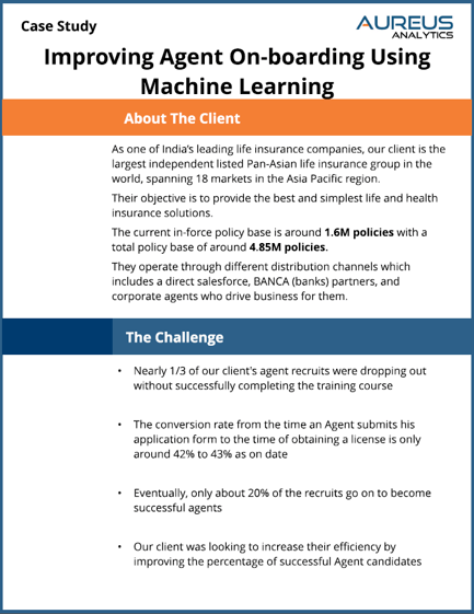Improving Agent On-boarding Using Machine Learning Case Study
